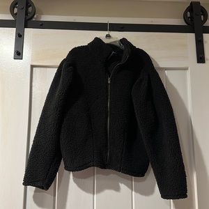 Express fuzzy black zip up Sherpa